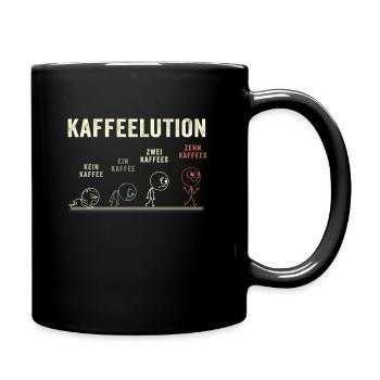 Kaffeelution Entwicklung Koffein Morgenmuffel - Tasse einfarbig - Schwarz - Rechts