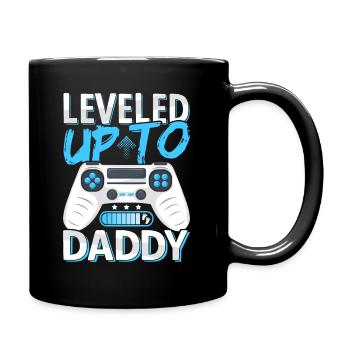 Werdender Papa Loading - Leveled Up To Daddy - Tasse einfarbig - Schwarz - Rechts