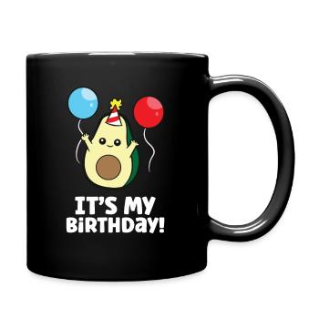 Avocado Es ist mein Geburtstag Avocado Geburtstag - Tasse einfarbig - Schwarz - Rechts