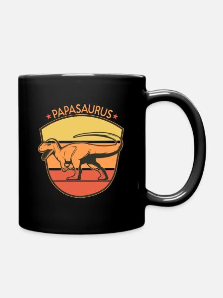 Vater Papasaurus - Tasse einfarbig - Schwarz