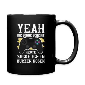 Yeah Die Sonne Scheint Zockershirt Gamer Nerd Geek - Tasse einfarbig - Schwarz - Rechts