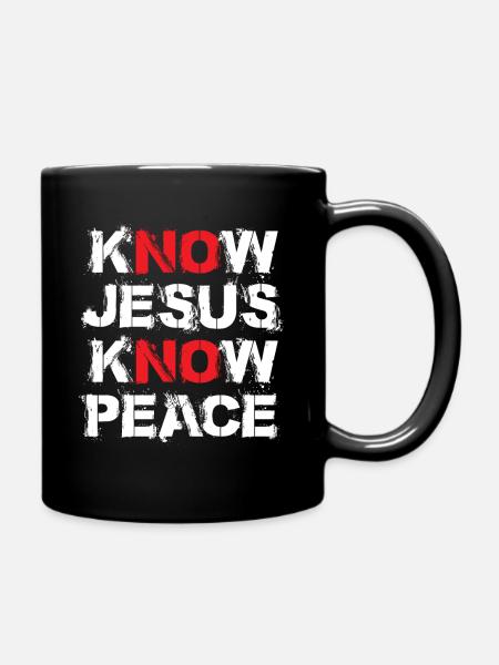 Know Jesus Know Peace - Tasse einfarbig - Schwarz