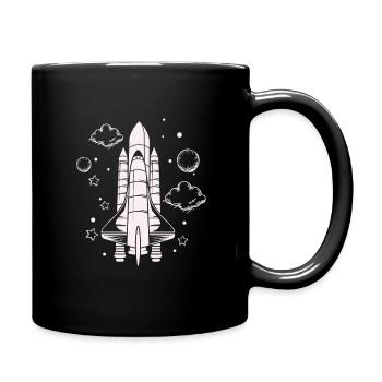 Vaisseau spatial - Astronaute spatial de fusée - Mug uni - noir - Droite