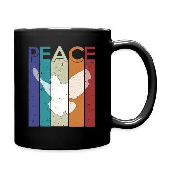 Paix avec la colombe de la paix et de la paix Écriture - Mug uni - noir - Droite