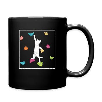 Funny Bouldering Cat Climber Cute Cat - Full Colour Mug - black - Right
