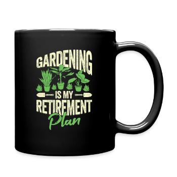 Garten Rente Pflanzen Gärtner Rentner Geschenk - Tasse einfarbig - Schwarz - Rechts