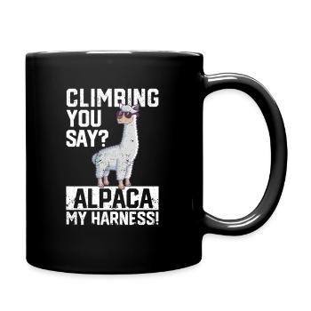 Rock Climber Adventure Climbing You say? Alpaca - Full Colour Mug - black - Right