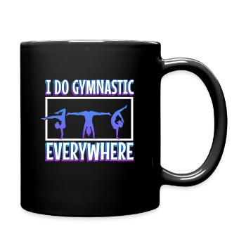 I do gymnastics everywhere - Full Colour Mug - black - Right
