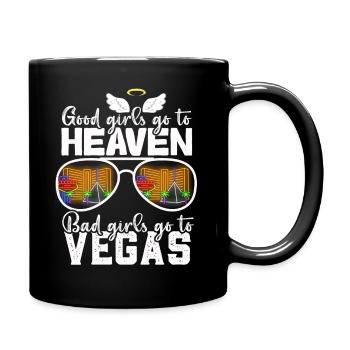 Good Girls Go To Heaven Bad Girls Go To Vegas Trip - Full Colour Mug - black - Right