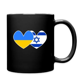 Ukraine and Israel support - Full Colour Mug - black - Right