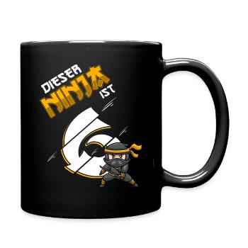 Sechster Geburtstag Junge 6 Jahre Alt - Tasse einfarbig - Schwarz - Rechts