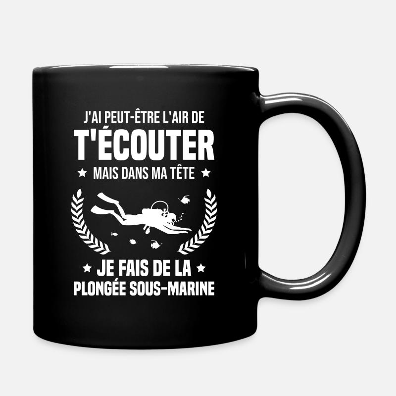 Dans ma tête je fais de la plongée sous-marine - Mug uni - noir