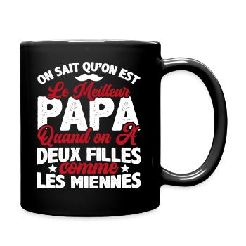 Meilleur Papa Avec Deux Filles Comme Les Miennes - Mug uni - noir - Droite