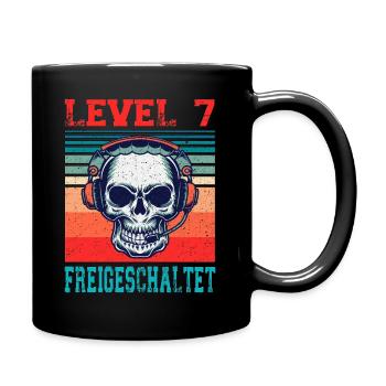 Gamer Geburtstag 7 Jahre Video Game Level 7 - Tasse einfarbig - Schwarz - Rechts