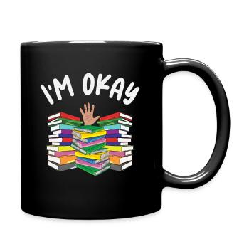 Bücherwurm Lesen Literatur Bücherei Buch - Tasse einfarbig - Schwarz - Rechts