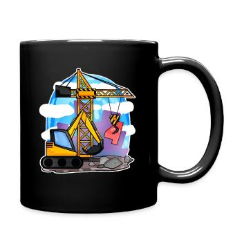 Grue excavatrice 4ème anniversaire - chemise garçon de 4 ans - Mug uni - noir - Droite