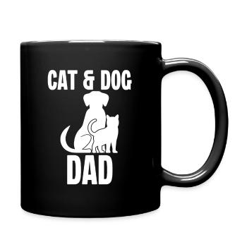 Cat and Dog Dad - Full Colour Mug - black - Right