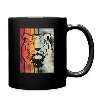 Tiger Retro Style Vintage Zoo Animal Lover - Tasse einfarbig - Schwarz - Rechts