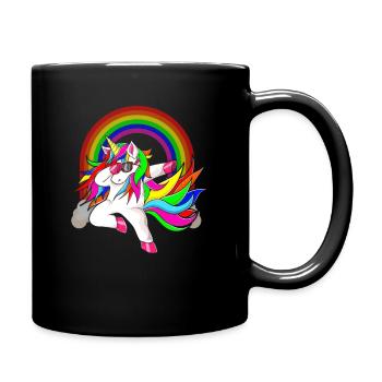 Dabbing Unicorn Rainbow Unicorn Dab Rainbow - Tasse einfarbig - Schwarz - Rechts