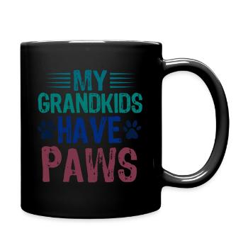 Meine Enkel haben PFOTEN - Tasse einfarbig - Schwarz - Rechts