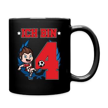 vierter Geburtstag Junge 4 Jahre Alt - Tasse einfarbig - Schwarz - Rechts