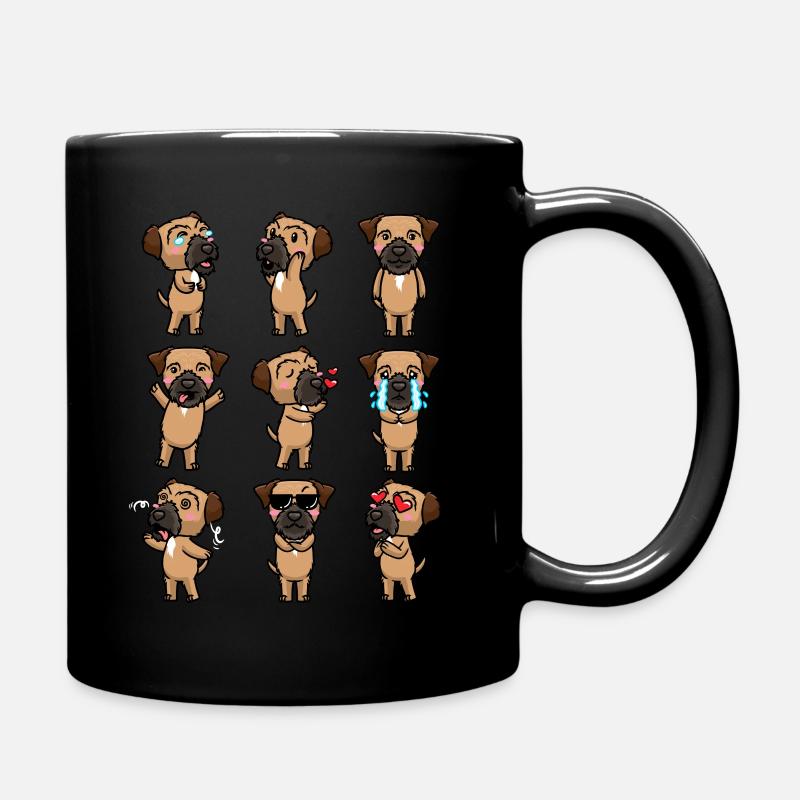 Border Terrier Hund Emotionen - Tasse einfarbig - Schwarz