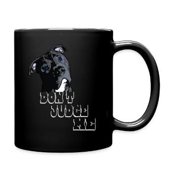 American Bully blue line artistic design - Full Colour Mug - black - Right