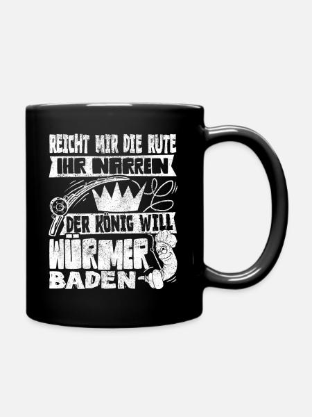Angler Angelrute Angeln Ich Geh Würmer - Tasse einfarbig - Schwarz