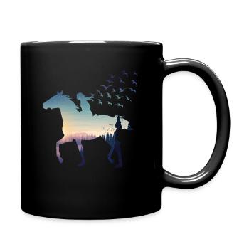 Silhouette de chevaux pour femmes - Mug uni - noir - Droite