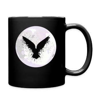 Beautiful Black Crow Raven Bird Watch. Birds Silho - Tasse einfarbig - Schwarz - Rechts