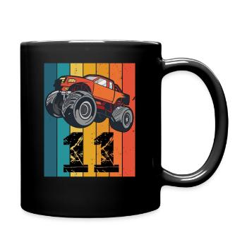Monstertruck Geburtstag 11 Jahre Junge - Tasse einfarbig - Schwarz - Rechts