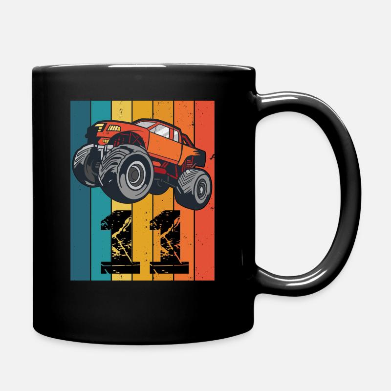 Monstertruck Geburtstag 11 Jahre Junge - Tasse einfarbig - Schwarz