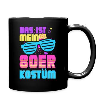 80er Jahre Kostüm Mottoparty 80s Kostüm - Tasse einfarbig - Schwarz - Rechts
