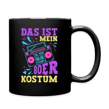 80er Jahre Kostüm Mottoparty 80s Kostüm - Tasse einfarbig - Schwarz - Rechts