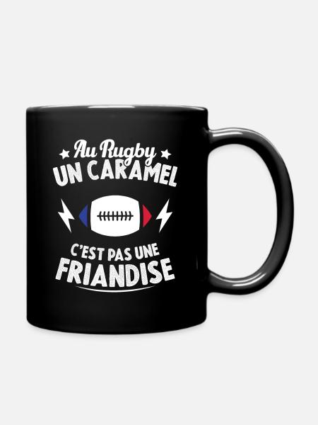 Au Rugby Un Caramel C'est Pas Une Friandise - Mug uni - noir