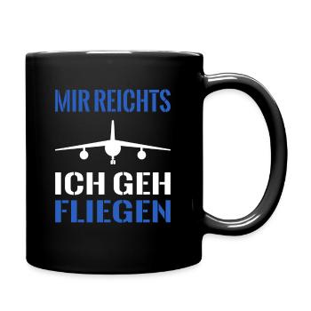 Pilot Flugzeug Piloten Geschek Spruch - Tasse einfarbig - Schwarz - Rechts