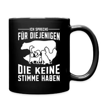 Tierrettung Tierschutz Retten Stimme - Tasse einfarbig - Schwarz - Rechts