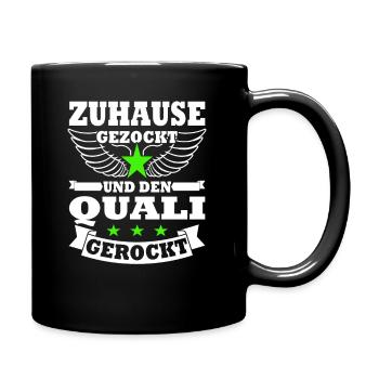 Gezockt und Quali gerockt - Schulabschluss 2023 - Tasse einfarbig - Schwarz - Rechts