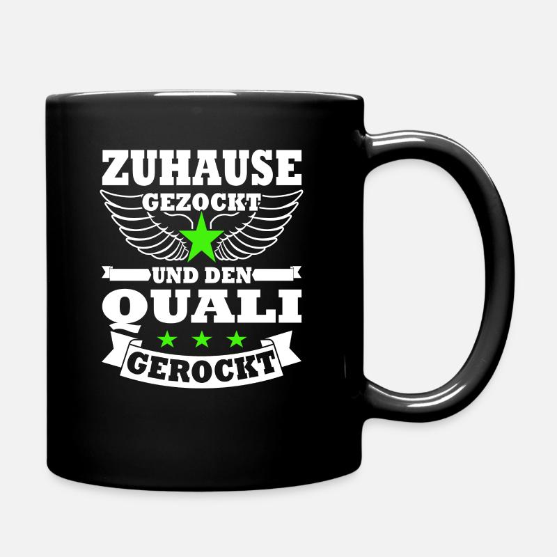 Gezockt und Quali gerockt - Schulabschluss 2023 - Tasse einfarbig - Schwarz