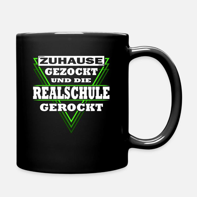 Gezockt und Realschule gerockt - Schulabschluss - Tasse einfarbig - Schwarz