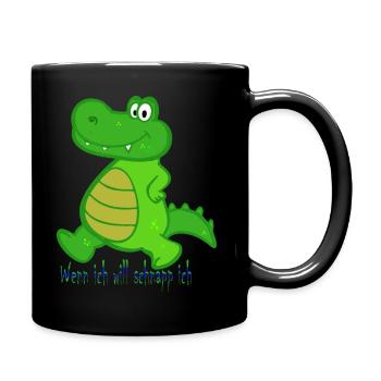 Süßes Krokodil das auch mal Schnappen kann - Tasse einfarbig - Schwarz - Rechts
