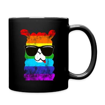 Llama Alpaca Rainbow - Tasse einfarbig - Schwarz - Rechts