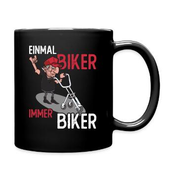 Einmal Biker Immer Biker Opa Pension Rentner - Tasse einfarbig - Schwarz - Rechts