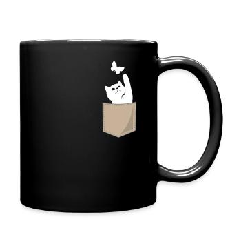 Cat Chest Bag Print Cat Lover Gift - Full Colour Mug - black - Right