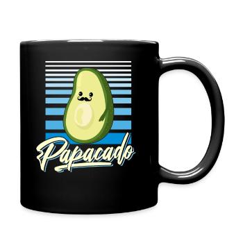 Papacado Schwangerschaft Avocado Vater Papa Baby - Tasse einfarbig - Schwarz - Rechts