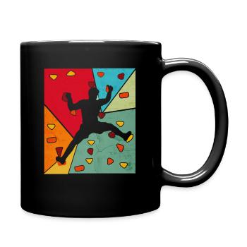 Vintage Bouldering Design Rock Climbing Men Women - Full Colour Mug - black - Right