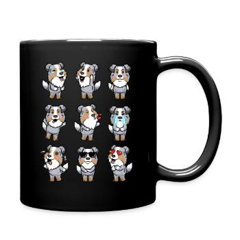 Émotions du chien de berger australien - Mug uni - noir - Droite