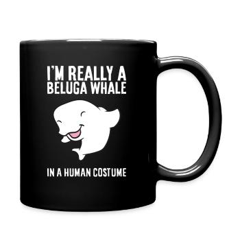Je suis vraiment un béluga dans un - Mug uni - noir - Droite