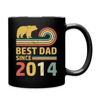 Best dad since 2014 vintage Bär - Tasse einfarbig - Schwarz - Rechts