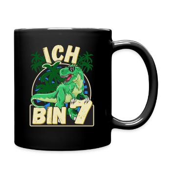 7 Geburtstag Junge Ich bin 7 Jahre alt 7 jähriger - Tasse einfarbig - Schwarz - Rechts